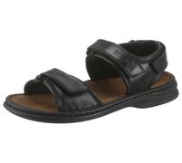 Sandale JOSEF SEIBEL "Rafe", Herren, Gr. 43, schwarz, Leder, Schuhe Sandale, Sommerschuh, Klettschuh, Freizeitsandale, mit 3-fach Klettverschluss (23665506-43) schwarz