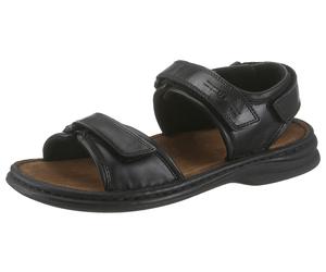 Sandale JOSEF SEIBEL "Rafe", Herren, Gr. 44, schwarz, Leder, Schuhe Sandale, Sommerschuh, Klettschuh, Freizeitsandale, mit 3-fach Klettverschluss (23665506-44) schwarz