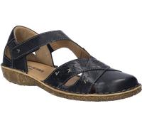 Sandale JOSEF SEIBEL "Rosalie 03", Damen, Gr. 41, schwarz, Leder, Schuhe Sandale, Komfortschuh, Halbschuh mit Blumenprägung in der Laufsohle, G-Weite (62180718-41) schwarz