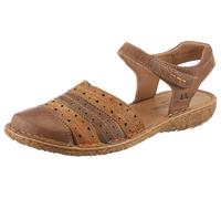 Sandale JOSEF SEIBEL "Rosalie 33", Damen, Gr. 41, camelfarben, Leder, Schuhe Sandale, Klettschuh, Komfortschuh mit geschlossenem Zehenbereich, G-Weite (63711508-41) camelfarben
