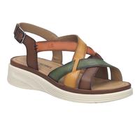 Sandale JOSEF SEIBEL "Sevran 07, grün-multi", Damen, Gr. 39, grün (grün, multi), Obermaterial: 100% Rindsleder Leather cow., Schuhe Sandale (42073566-39) grün, multi