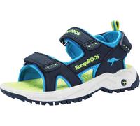 Sandale KANGAROOS "K-AS Ture", Mädchen, Gr. 29, bunt (dk navy, lime), Synthetik, Schuhe Sandale, mit Klettverschluss (44984237-29) dk navy, lime