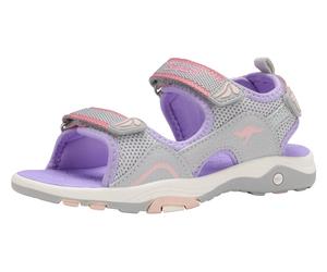 Sandale KANGAROOS "K-Leni Nova", Mädchen, Gr. 38, rosa (vapor grau, frost pink), Synthetik, Textil, Schuhe Sandale (79927128-38)