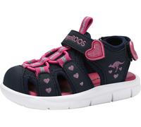 Sandale KANGAROOS "K-Mini", Kinder, Gr. 27, blau (dk navy, daisy), Synthetik, Textil, Schuhe Sandale, mit Klettverschluss (72557422-27) dk navy, daisy