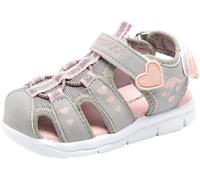 Sandale KANGAROOS "K-Mini", Mädchen, Gr. 22, bunt (hellgrau, rosa), Synthetik, Textil, Schuhe Sandale, mit Klettverschluss (35908226-22) hellgrau, rosa
