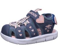 Sandale KANGAROOS "K-Mini", Mädchen, Gr. 27, blau (dunkelblau), Synthetik, Schuhe Sandale, mit Klettverschluss (96743866-27) dunkelblau