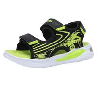 Sandale KANGAROOS "K-SLS GOBLIN", Mädchen, Gr. 31, raven, lime, Synthetik, Schuhe Sandale, für Alltag, mit Blinkfunktion, mit Klettverschluss (16126742-31) raven, lime