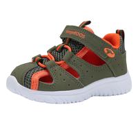 Sandale KANGAROOS "KI-ROCK LITE EV", Mädchen, Gr. 29, grün (olive, flame), Synthetik, Textil, Schuhe Sandale (51673113-29) olive, flame