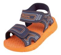 Sandale KAPPA, Mädchen, Gr. 32, blau (navy, orange), Synthetik, mehrfarbig, Schuhe Sandale, - mit Sohle in Kontrastfarben (85341306-32)