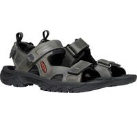 Sandale KEEN "TARGHEE III OPEN TOE SANDAL", Damen, Gr. 45, grau (dunkelgrau), Leder, Textil, Schuhe Outdoorsandale Sandale, mit Klettverschluss (58975620-45) dunkelgrau