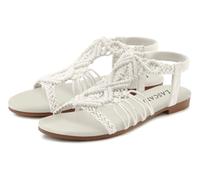 Sandale LASCANA "Sommerschuh", Damen, Gr. 40, beige, Obermaterial: 100% Textilmaterial. Decksohle: 100% Textilmaterial. Futter: 100% Lederimitat. Laufsohle: 100% Synthetik, unifarben, Schuhe Sandale,