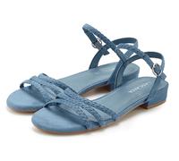 Sandale LASCANA "Sommerschuh", Damen, Gr. 40, blau (hellblau), Obermaterial: 100% Textilmaterial. Decksohle: 100% Lederimitat. Futter: 100% Lederimitat. Laufsohle: 100% Synthetik, unifarben, Schuhe Ri