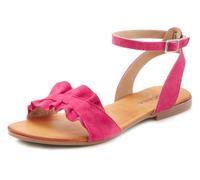 Sandale LASCANA "Sommerschuh", Damen, Gr. 44, pink, Obermaterial: 100% Ziegenleder. Decksohle: 100% Rindsleder. Futter: 100% Schweinsleder. Laufsohle: 100% Synthetik, unifarben, Schuhe Sandale, Sandal