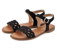 Sandale LASCANA "Sommerschuh", Mädchen, Gr. 36, schwarz, Obermaterial: 100% Rindsleder. Decksohle: 50% Lederimitat, 50% Polyester. Futter: 50% Lederimitat, 50% Polyester. Laufsohle: 100% Synthetik, Ve