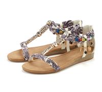 Sandale LASCANA "Sommerschuh, Sandalette", Damen, Gr. 42, beige (creme), Obermaterial: 50% Lederimitat, 50% Textilmaterial. Decksohle: 100% Lederimitat. Futter: 100% Lederimitat. Laufsohle: 100% Synth