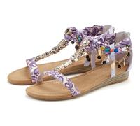 Sandale LASCANA, Damen, Gr. 43, lila, Obermaterial: 50% Lederimitat, 50% Textilmaterial. Futter: 100% Lederimitat. Decksohle: 100% Lederimitat. Laufsohle: 100% Synthetik, mehrfarbig, modisch, Schuhe,