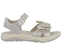 Sandale LURCHI "Farfalla", Mädchen, Gr. 30, silber (silberfarben), Lederimitat, Glitzer, glänzend, festlich, Schuhe Sandale, Klettschuh mit Strasssteinen, Größenschablone zum Download (13100968-30) si