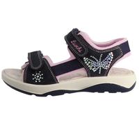 Sandale LURCHI "Felicia", Mädchen, Gr. 30, navy, rosa, Textil, Veloursleder, Schuhe Sandale, Klettschuh mit Strasssteinen, Größenschablone zum Download (43303652-30) navy, rosa
