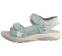 Sandale LURCHI "Fia 1", Mädchen, Gr. 27, türkis, Textil, Veloursleder, Schuhe Sandale, Klettschuh mit Glitter, Größenschablone zum Download (22465216-27) türkis