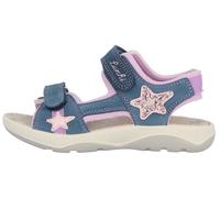 Sandale LURCHI "Filia", Kinder, Gr. 29, blau (blau, rosa), Leder, Textil, Veloursleder, Schuhe Sandale, Klettschuh mit Sternen, Größenschablone zum Download (95374201-29) blau, rosa