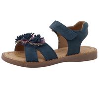 Sandale LURCHI "Loona", Mädchen, Gr. 27, blaugrau, Veloursleder, festlich, Schuhe Sandale, Klettschuh mit Blütenapplikation, Größenschablone zum Download (33958614-27) blaugrau