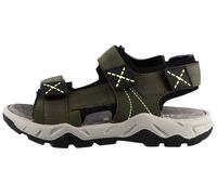 Sandale LURCHI "Odono 1", Mädchen, Gr. 30, oliv, lime, Lederimitat, Textil, Schuhe Sandale, Trekkingsandale mit Klettverschluss, Größenschablone zum Download (25740250-30) oliv, lime