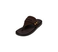 Zehentrenner MARC O'POLO "Stina", Herren, Gr. 38, dunkelbraun, Veloursleder, unifarben, Schuhe Zehentrenner, Sommerschuh, Strandschuh, Urlaubsschuh mit Memory Foam (92229736-38) dunkelbraun