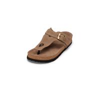 Sandale MARC O'POLO "aus weichem Veloursleder", Damen, Gr. 40, beige (schwarzer sand), Obermaterial: 100% Leder, unifarben, Schuhe Sandale (10932938-40) schwarzer sand