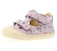 Sandale NATURINO "PUFFY PR BOUQUET", Mädchen, Gr. 20, lila (flieder blüten), Glattleder, bedruckt, geblümt, festlich, Schuhe Sandale, Barfußschuh mit weicher Laufsohle, Größenschablone zum Download (1