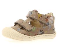 Sandale NATURINO "PUFFY PR REX", Mädchen, Gr. 20, taupe dino, Glattleder, bedruckt, Schuhe Sandale, Barfußschuh mit weicher Laufsohle, Größenschablone zum Download (12514651-20)