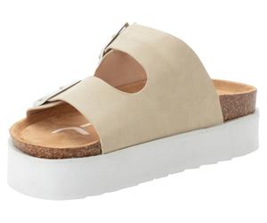 Sandale O'NEILL "SANDY PLATFORM SLIDER WOMEN LOW", Damen, Gr. 41, braun (tan), Synthetik, Schuhe Sandale (83789208-41) tan