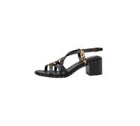 Sandale PEPE JEANS "sandals CARRIE STRAPS W", Damen, Gr. 40, schwarz, 90% Polyurethan, 10% Horse Hair, Schuhe Sandale (90359913-40) schwarz