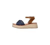 Sandale PEPE JEANS "sandals KATE BASS", Damen, Gr. 29, braun (navy), 65% Cotton, 35% Cow Suede, Schuhe Sandale (81368157-39) navy