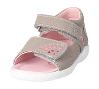 Sandale PEPINO BY RICOSTA "Tiana WMS: mittel", Mädchen, Gr. 24, beige (tundra, rosa), Leder, Lederimitat, bestickt, Schuhe Sandale, Babyschuh, Sandale mit Stickerei, Größenschabole zum Download (28641