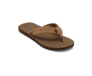Sandale QUIKSILVER "Carver Suede Core", Herren, Gr. 7(40), beige (tan 1), Obermaterial: Leder / Außensohle: Synthetischer Gummi., Schuhe Zehentrenner (25066323-7) tan 1