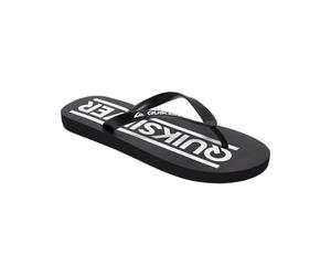 Sandale QUIKSILVER "Java Wordmark", Jungen, Gr. 13(31), schwarz-weiß (blau 1), Obermaterial: Synthetikmaterial / Außensohle: Moosgummi, Schuhe Sandale (37480630-13) blau 1