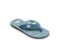 Sandale QUIKSILVER "Molokai Layback", Herren, Gr. 12(45), grün (granite grün terra stripe), Obermaterial: Textil (Baumwolle), Futter: Textil, Außensohle: Schwammgummi, Schuhe Sandale (65916338-12) gra