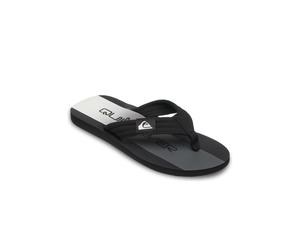 Sandale QUIKSILVER "Molokai Layback", Herren, Gr. 8(41), schwarz-weiß (schwarz), Obermaterial: 100% Baumwolltextil, Futter: 100% Polyestertextil, Laufsohle: 100% Schwammgummi., Schuhe Sandale (1585254