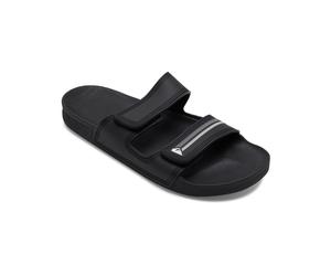 Sandale QUIKSILVER "Rivi Double", Herren, Gr. 6(39), schwarz (schwarz, grau, schwarz), Obermaterial: Synthetikmaterial / Futter: Textil / Außensohle: TPR., Schuhe Schlappen Badelatschen Pantolette (34