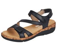 Sandale REMONTE, Damen, Gr. 36, schwarz, Leder, Schuhe Sandale, Sommerschuh, Sandalette, Keilabsatz, im sportiven Look (89428823-36) schwarz