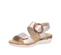 Sandale REMONTE, Damen, Gr. 45, kupferfarben, Leder, metallic, Basic, Schuhe Sandale, Klettschuh, Sommerschuh, Sandalette mit herausnehmbarem Fußbett (20075540-45) kupferfarben