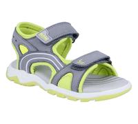 Sandale RICHTER "Leon WMS: weit", Kinder, Gr. 29, gelb (stone, neongelb, weiß), Lederimitat, Textil, kontrastfarbene Details, Schuhe Sandale, Freizeitschuh mit Reflektoren, Größenschablone zum Downloa