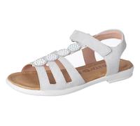 Sandale RICOSTA "Ana WMS: mittel", Mädchen, Gr. 35, weiß (graphit, weiß), Lederimitat, Glitzer, festlich, Schuhe Sandale, Sandale mit Klettverschluss u. Glitzer, Größenschablone zum Download (28499524