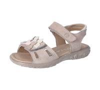 Sandale RICOSTA "Mirella", Mädchen, Gr. 26, natur kombiniert, Nubukleder, geblümt, Schuhe Sandale, Klettschuh mit Verzierung, Größenschablone zum Download (23100068-26) natur kombiniert