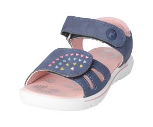 Sandale RICOSTA "Sarah", Mädchen, Gr. 32, nautic, Leder, Lederimitat, bestickt, Schuhe Sandale, Sommerschuh mit Stickerei, Größenschablone zum Download (88732202-32) nautic