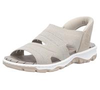 Sandale RIEKER, Damen, Gr. 38, beige (hellbeige), Lederimitat, Textil, unifarben, Schuhe Sandale, Trekkingsandale, Outdoorsandale, Sommerschuh mit Elastik-Einschlupf (38206667-38) hellbeige