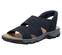 Sandale RIEKER, Damen, Gr. 40, blau (nachtblau), Lederimitat, Textil, unifarben, Schuhe Sandale, Trekkingsandale, Outdoorsandale, Sommerschuh mit Elastik-Einschlupf (13375816-40)