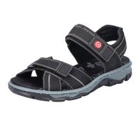 Sandale RIEKER, Damen, Gr. 40, schwarz, Lederimitat, Schuhe Sandale, Sommerschuh, Outdoorschuh, Keilabsatz, in Trekking-Optik (57610324-40) schwarz
