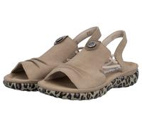 Sandale RIEKER, Damen, Gr. 42, beige, leo, Lederimitat, Schuhe Sandale, Sommerschuh, Urlaubsschuh, Schlupfschuh mit seitlichen Gummizügen, Topseller (92543311-42)