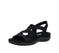Sandale RIEKER, Herren, Gr. 39, schwarz, Elastischer Einsatz, Nubuklederimitat, unifarben, Basic, Schuhe Sandale, Sommerschuh, Klassik-Sandale in bequemer Form (77767047-39) schwarz